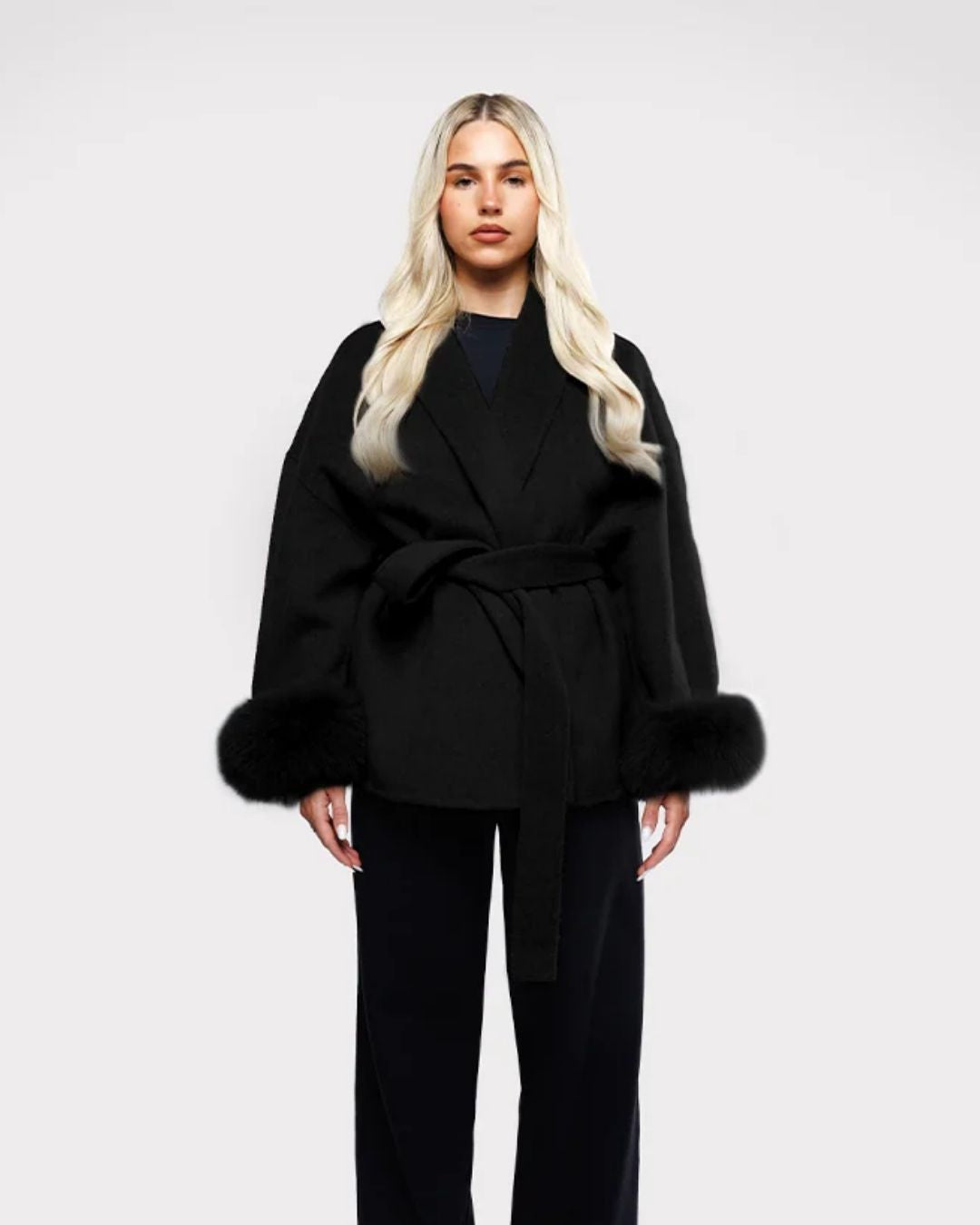 Calista Fur Cuff Coat