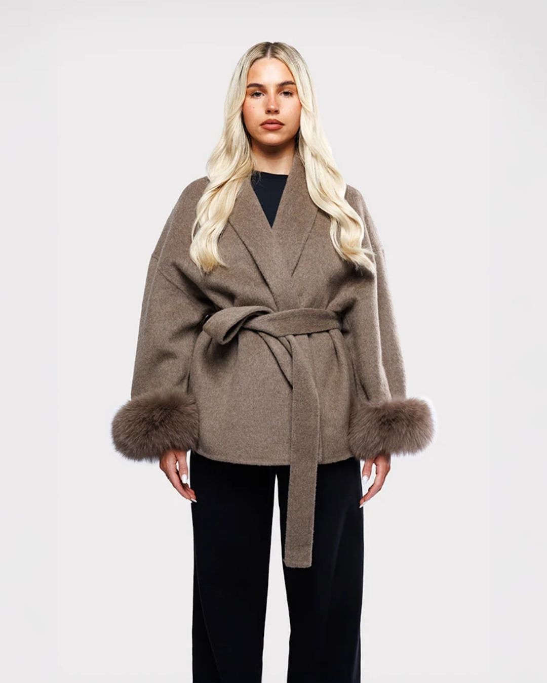 Calista Fur Cuff Coat