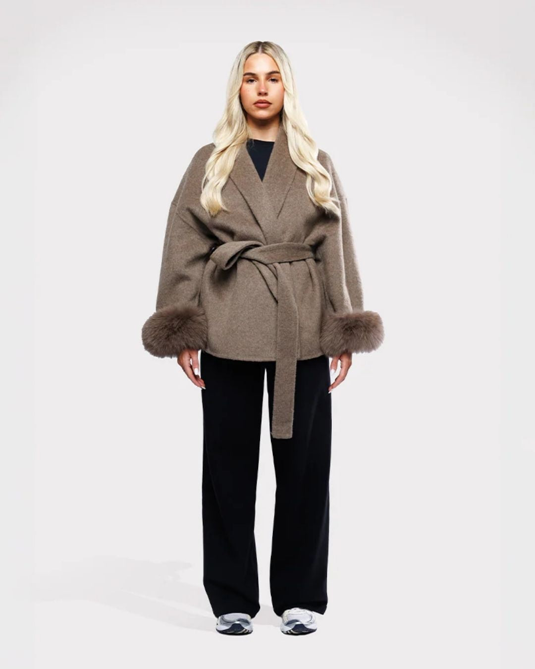 Calista Fur Cuff Coat